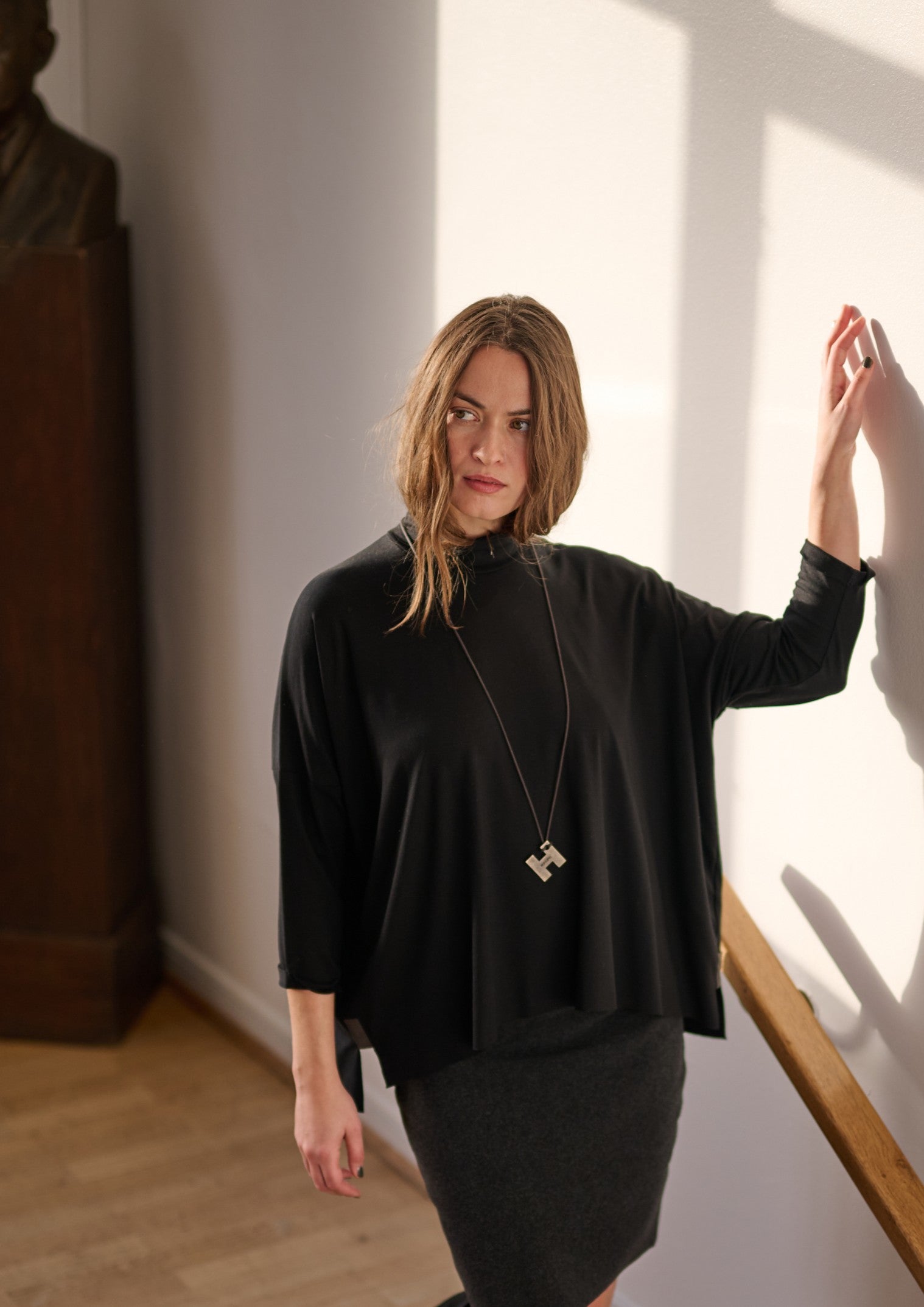 HENRIETTE STEFFENSEN COPENHAGEN BLOUSE M/HALSKÆDE - 96100 BLUSER BLACK 900