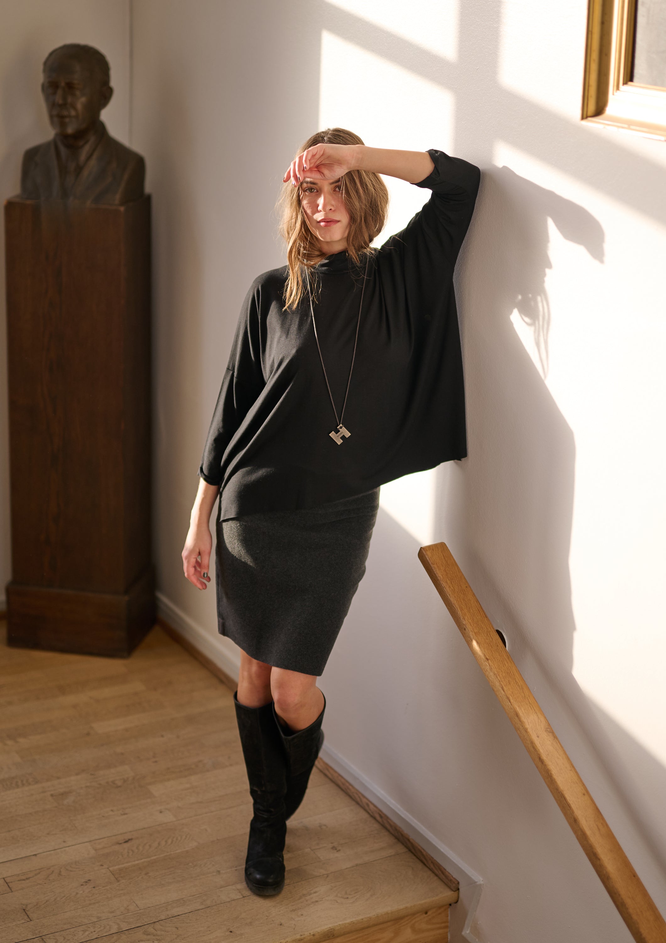 HENRIETTE STEFFENSEN COPENHAGEN BLOUSE M/HALSKÆDE - 96100 BLUSER BLACK 900