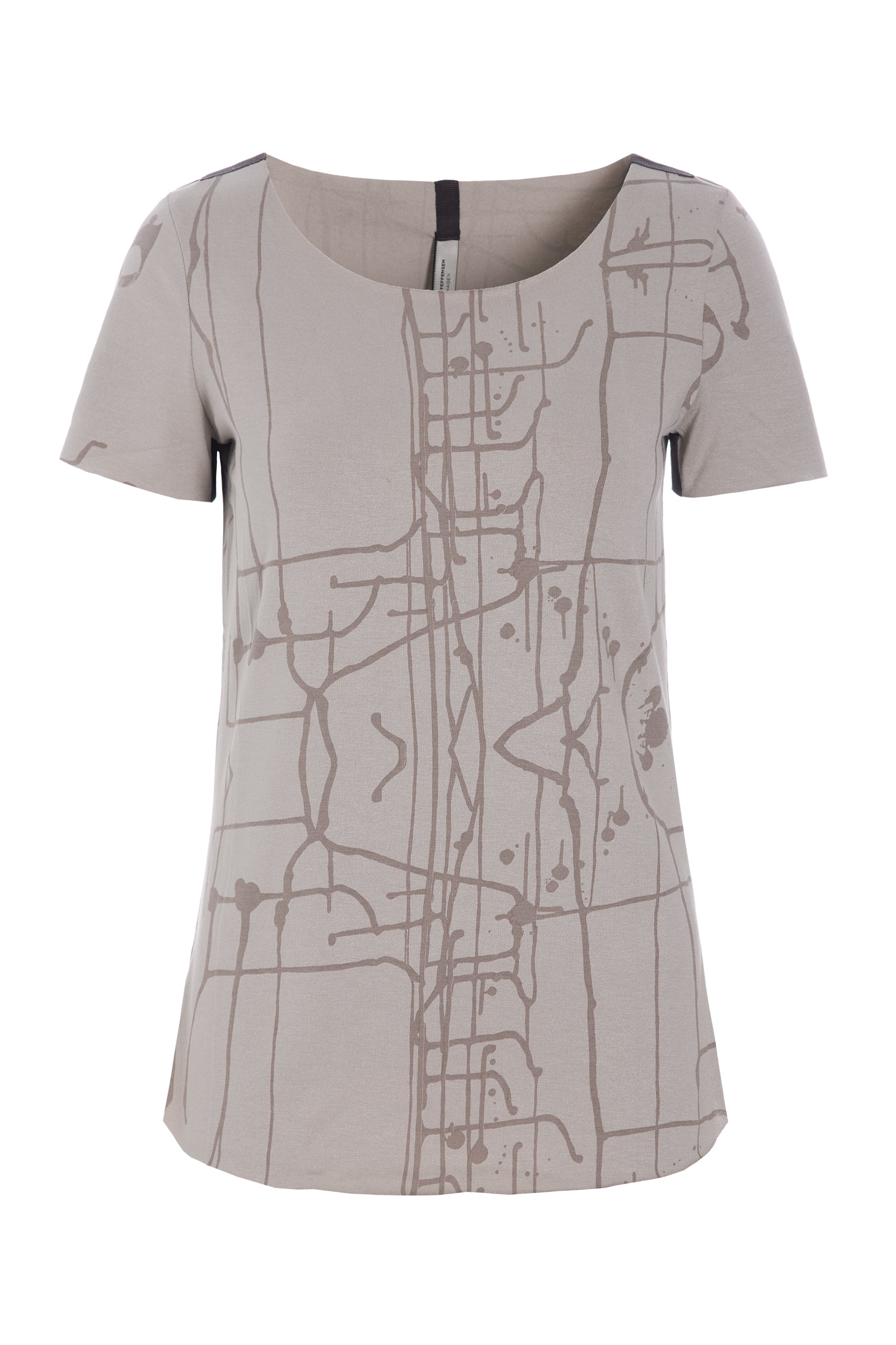 HENRIETTE STEFFENSEN COPENHAGEN BLUSE - 96045 BLUSER jersey YOGA ART PRINT SAND 101