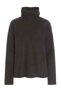 BLUSE HØJ HALS - 1360 - CHOKOLATE