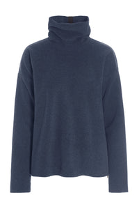 BLUSE HØJ HALS - 1360 - EVENING BLUE