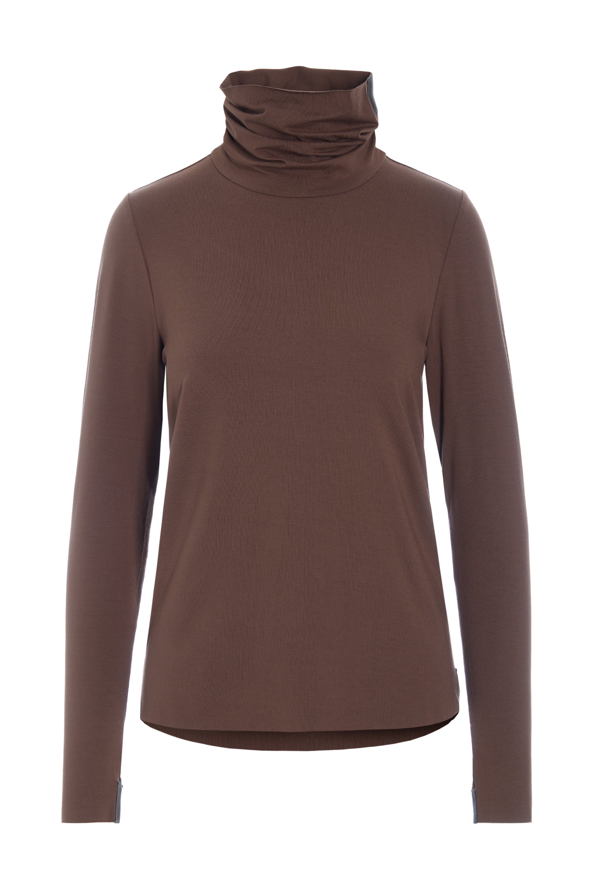HENRIETTE STEFFENSEN COPENHAGEN BLUSE HØJ HALS - 96079 BLUSER CHOCOLATE 844
