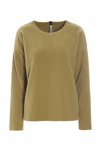 BLUSE RUNDT HALS - 1359 - OLIVE