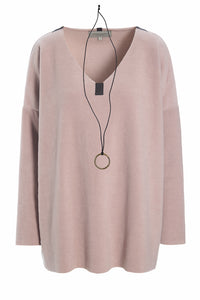 BLUSE V-HALS - 1336 - NUDE