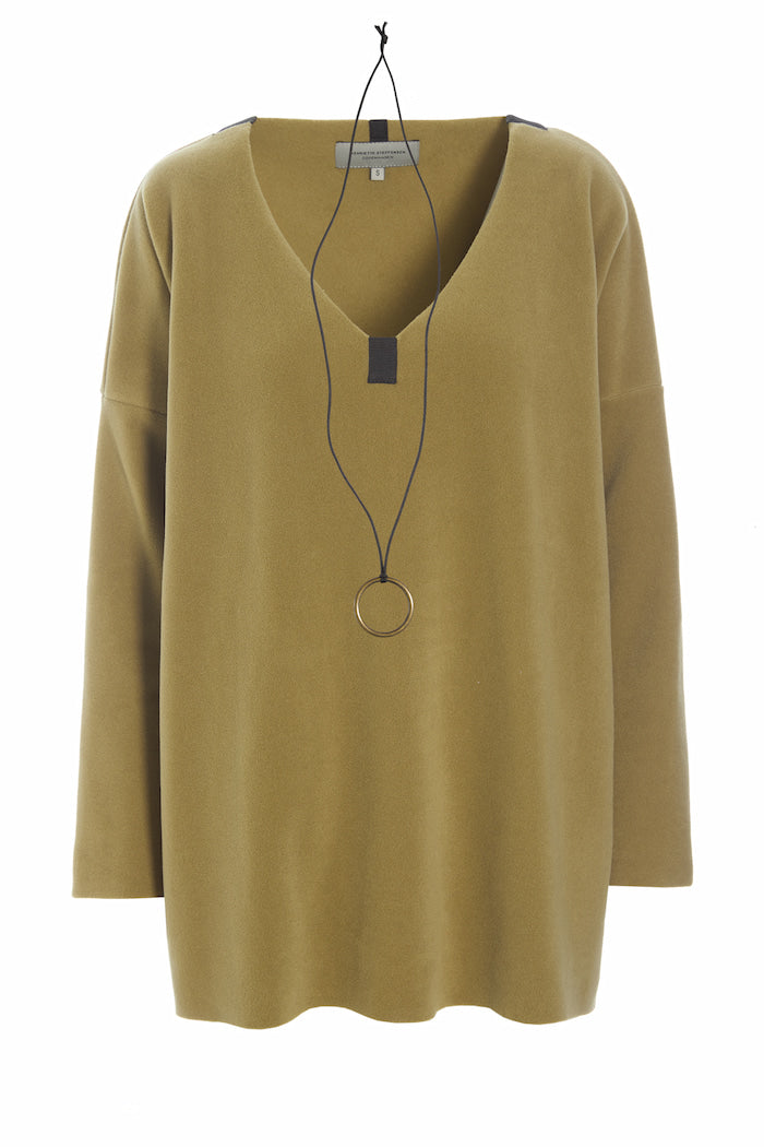 HENRIETTE STEFFENSEN COPENHAGEN BLUSE V-HALS - 1336 BLUSER OLIVE 655