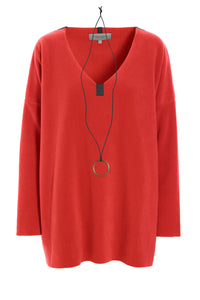 BLUSE V-HALS - 1336 - TOMATO