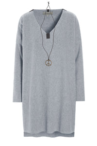 BLUSE V-HALS - 1367 - LIGHT GREY