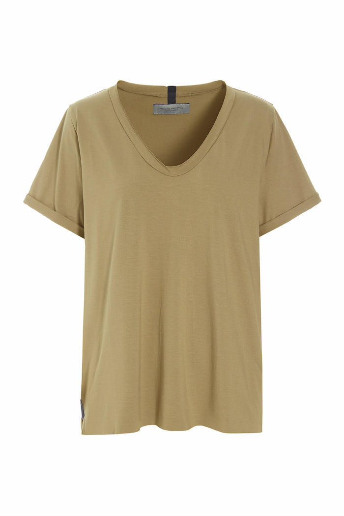 HENRIETTE STEFFENSEN COPENHAGEN BLUSE V-HALS - 96082 T-SHIRTS OLIVE 655
