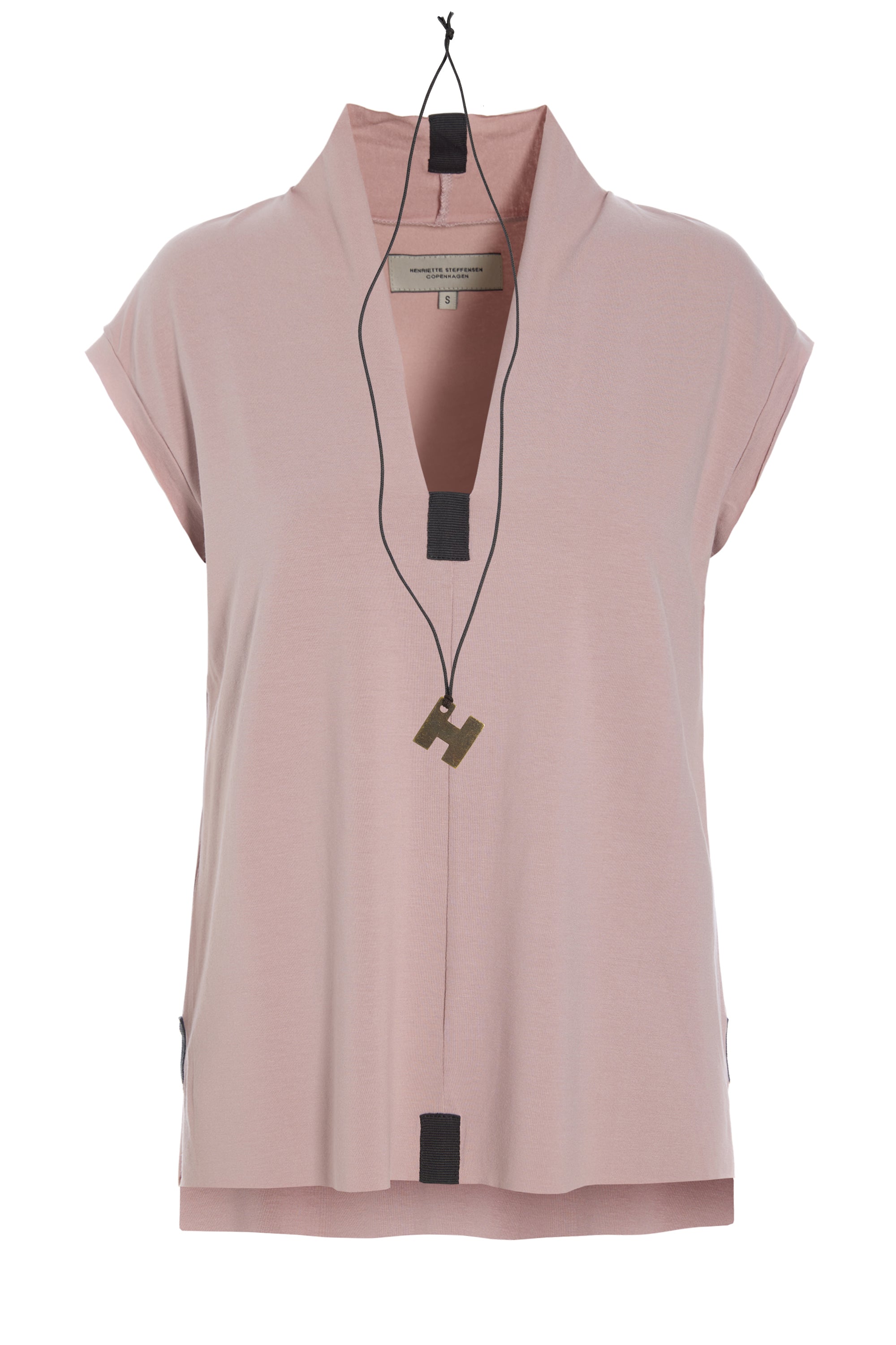 HENRIETTE STEFFENSEN COPENHAGEN BLUSE V-HALS - 96103 T-SHIRTS NUDE 401