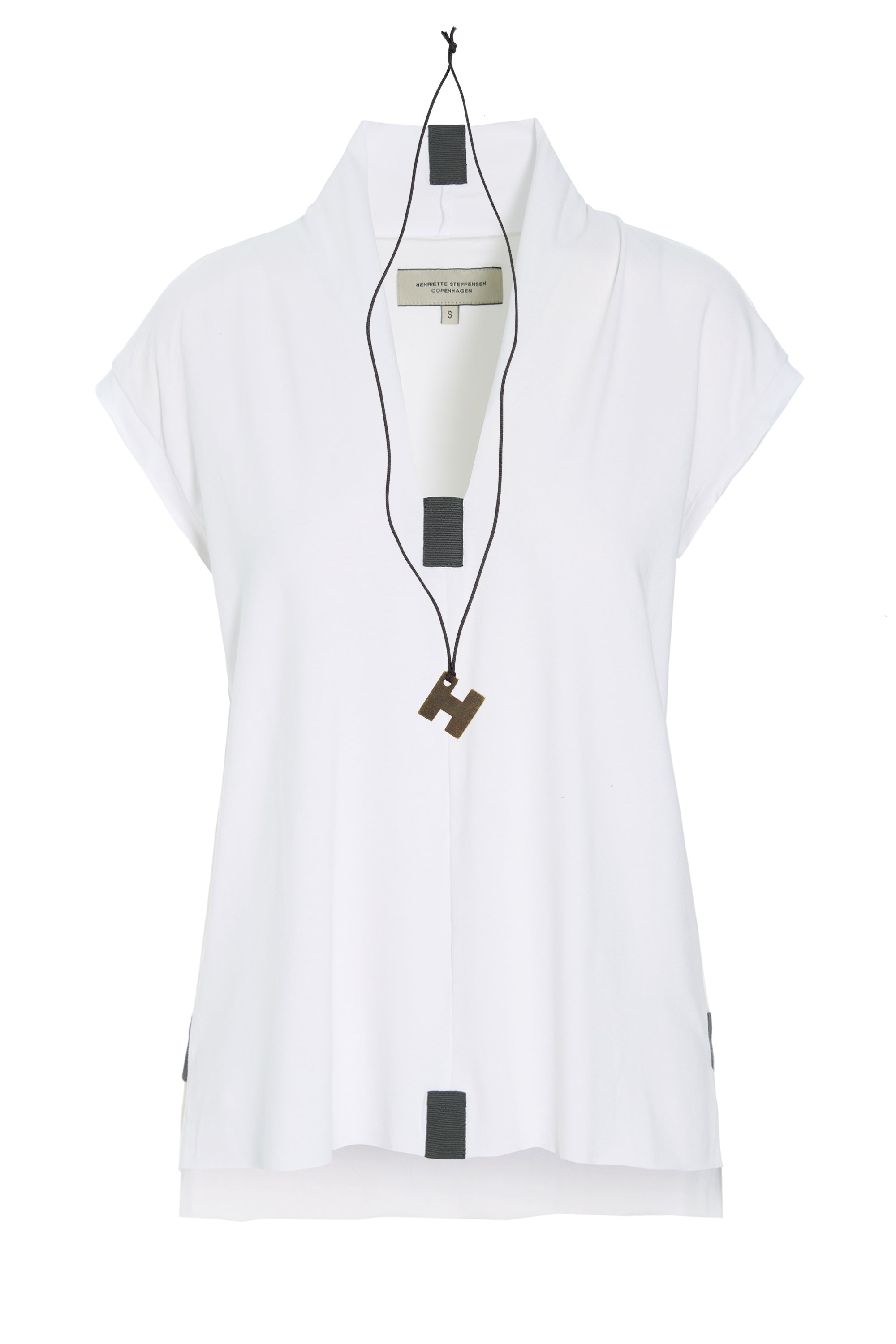 HENRIETTE STEFFENSEN COPENHAGEN BLUSE V-HALS - 96103 T-SHIRTS WHITE 816