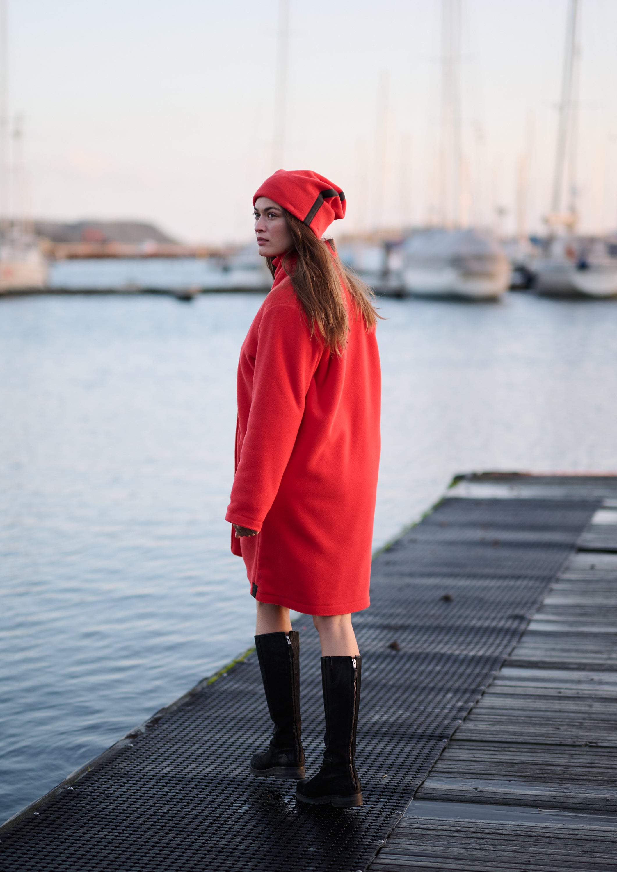 HENRIETTE STEFFENSEN COPENHAGEN DOBBELT FOLDET HAT - 5037 HATS TOMATO 845