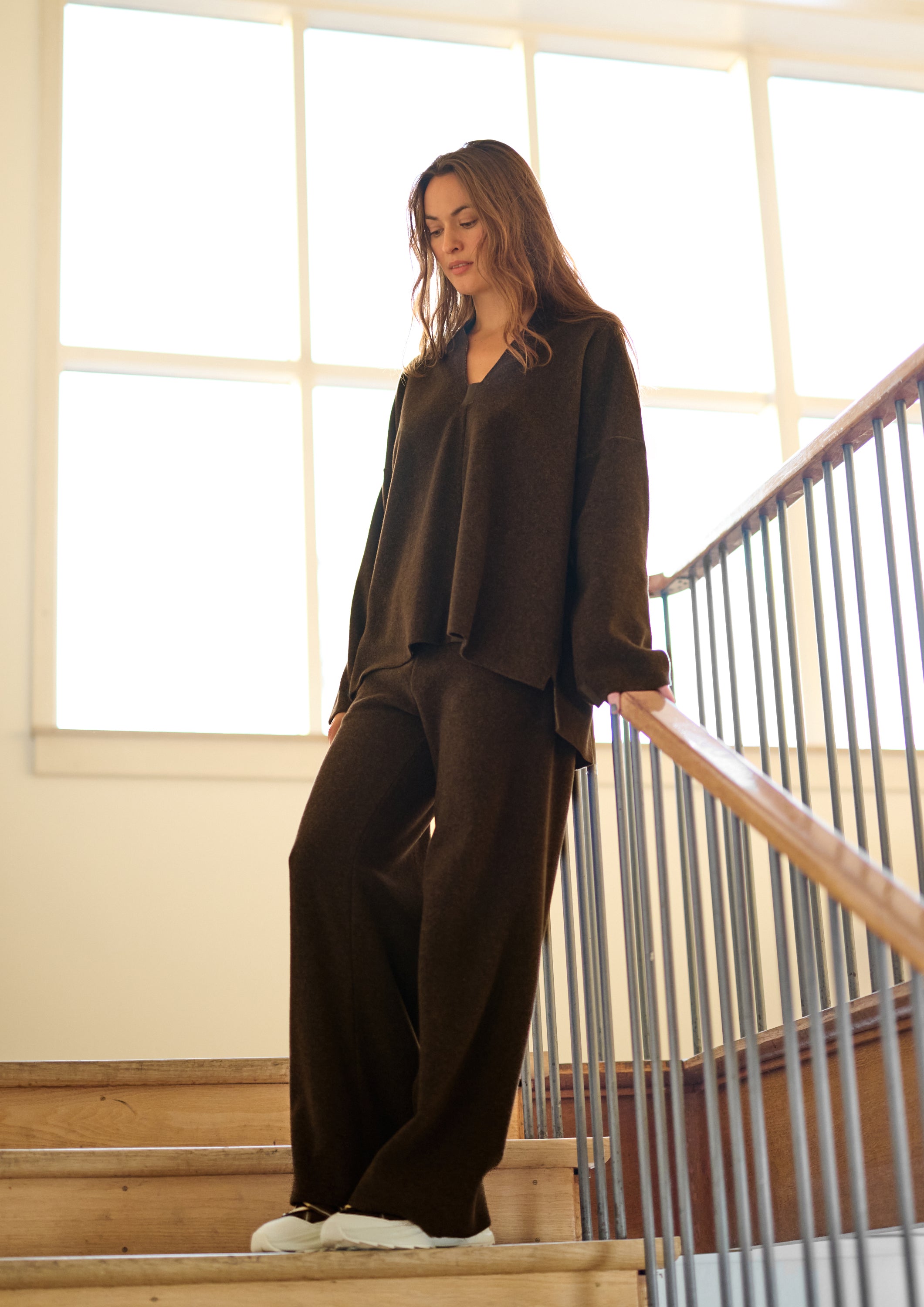 HENRIETTE STEFFENSEN COPENHAGEN FLARE BUKSER - 2116 BUKSER CHOCOLATE 844