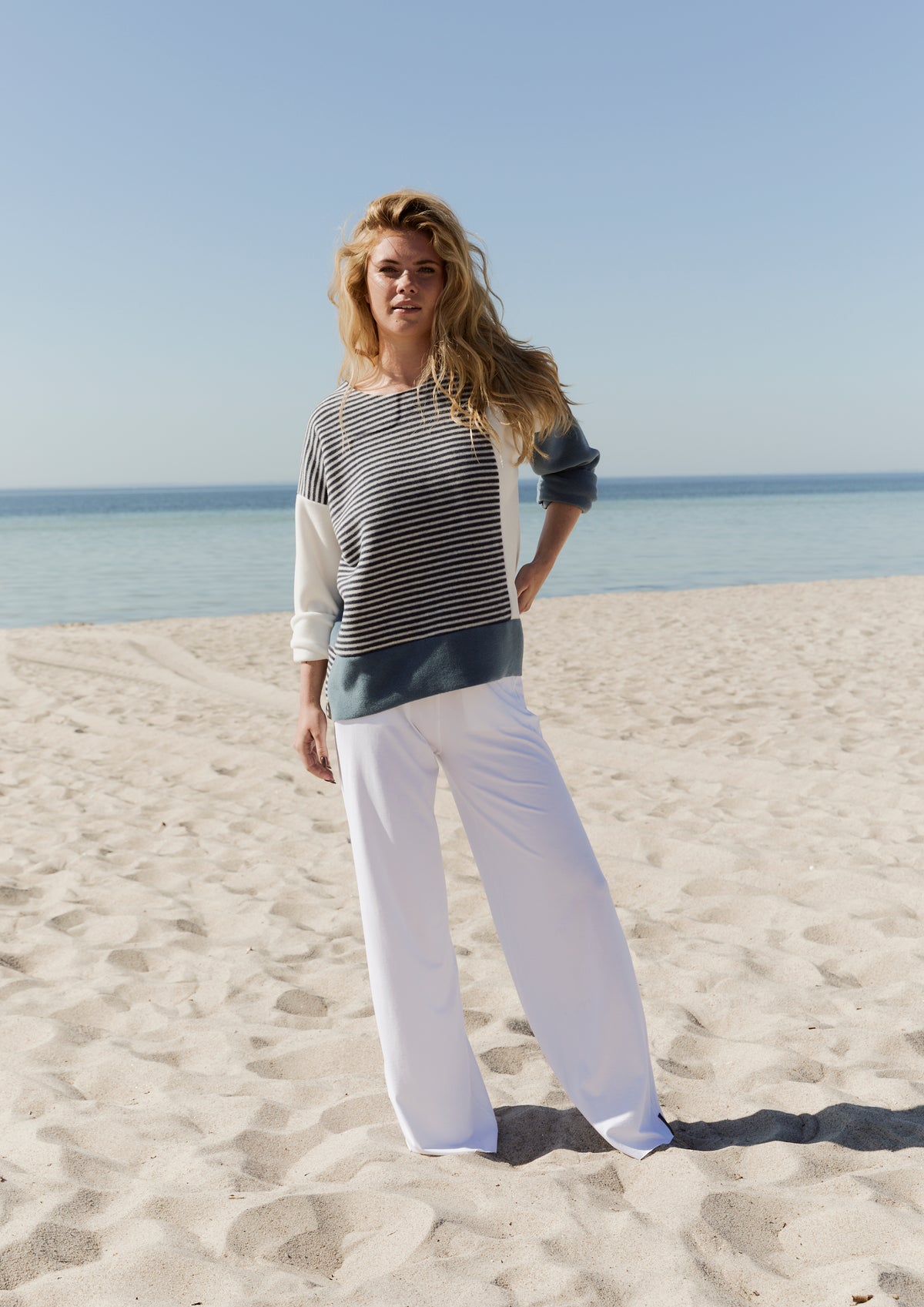 HENRIETTE STEFFENSEN COPENHAGEN FLARE BUKSER - 99013 BUKSER WHITE 816