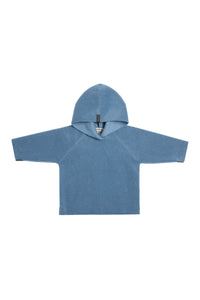 FLEECE BLUSE HÆTTE BABY - 108 - DUSTY BLUE
