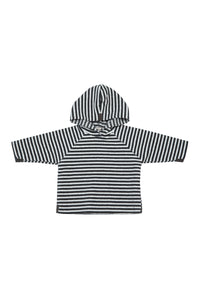 FLEECE BLUSE HÆTTE BABY - 108 - STRIPES B&W