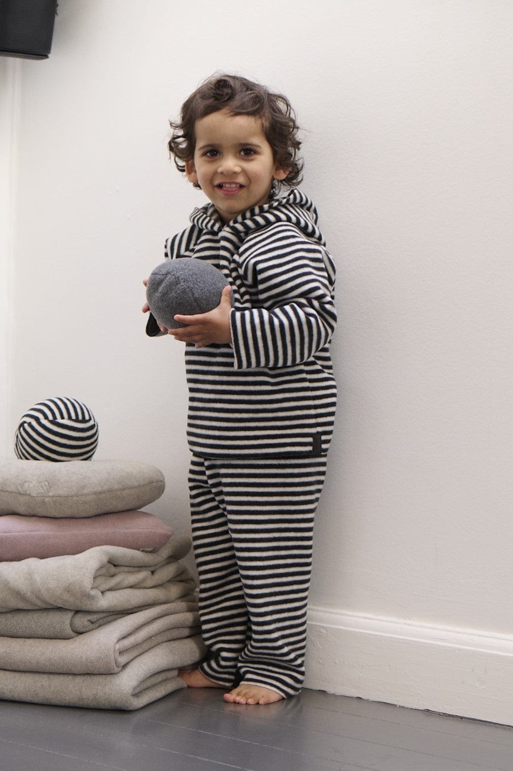 GROWING UP FLEECE BLUSE HÆTTE TODDLER - 108 GU BLUSER STRIPES B&W 673