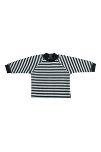 FLEECE BLUSE RUND HALS BABY - 107 - STRIPES B&W