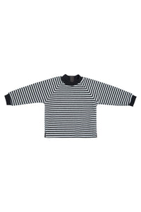 FLEECE BLUSE RUND HALS TODDLER - 107 - STRIPES B&W