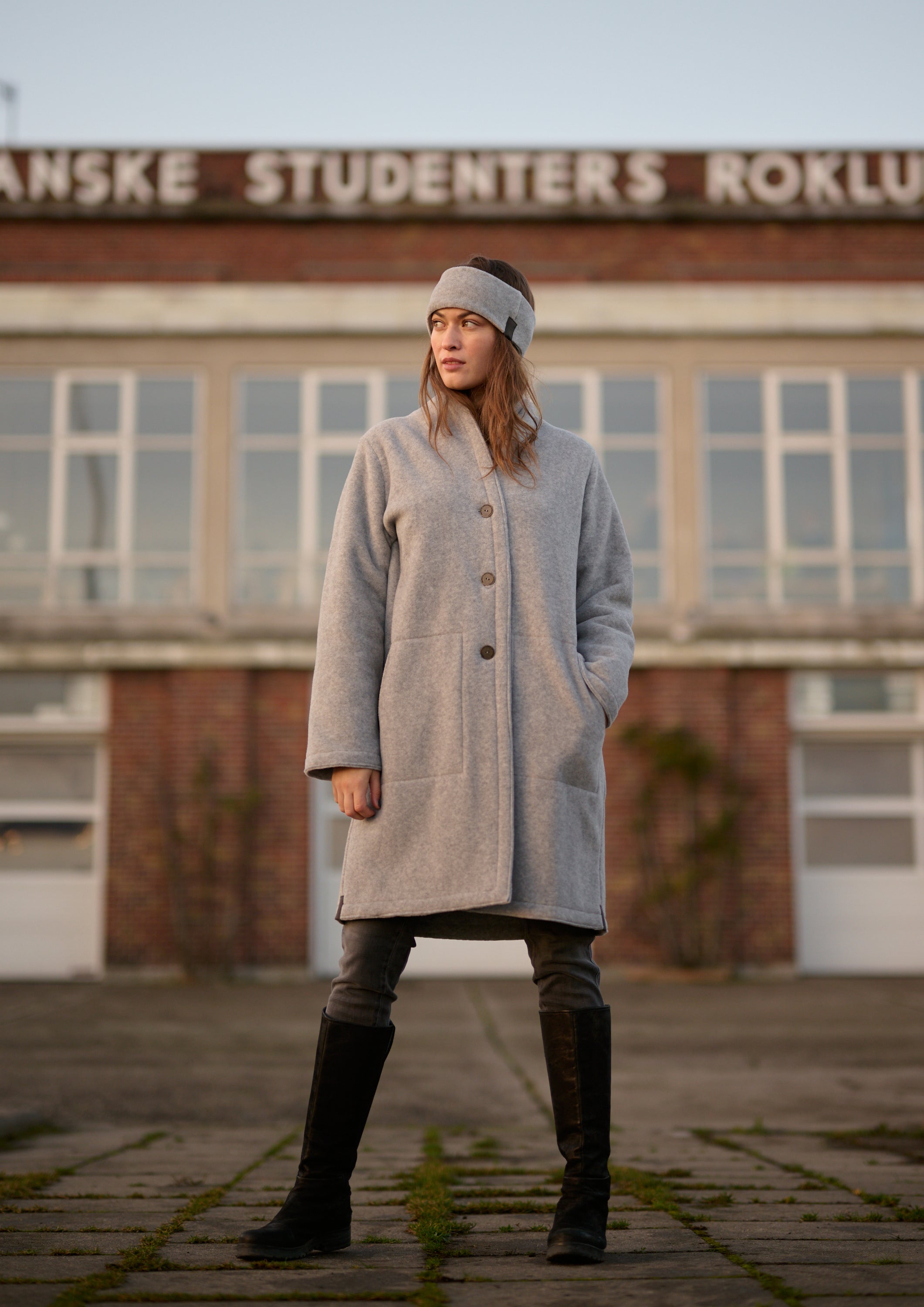 HENRIETTE STEFFENSEN COPENHAGEN FRAKKE DOBBELT LAG - 7165 COATS LIGHT GREY 876