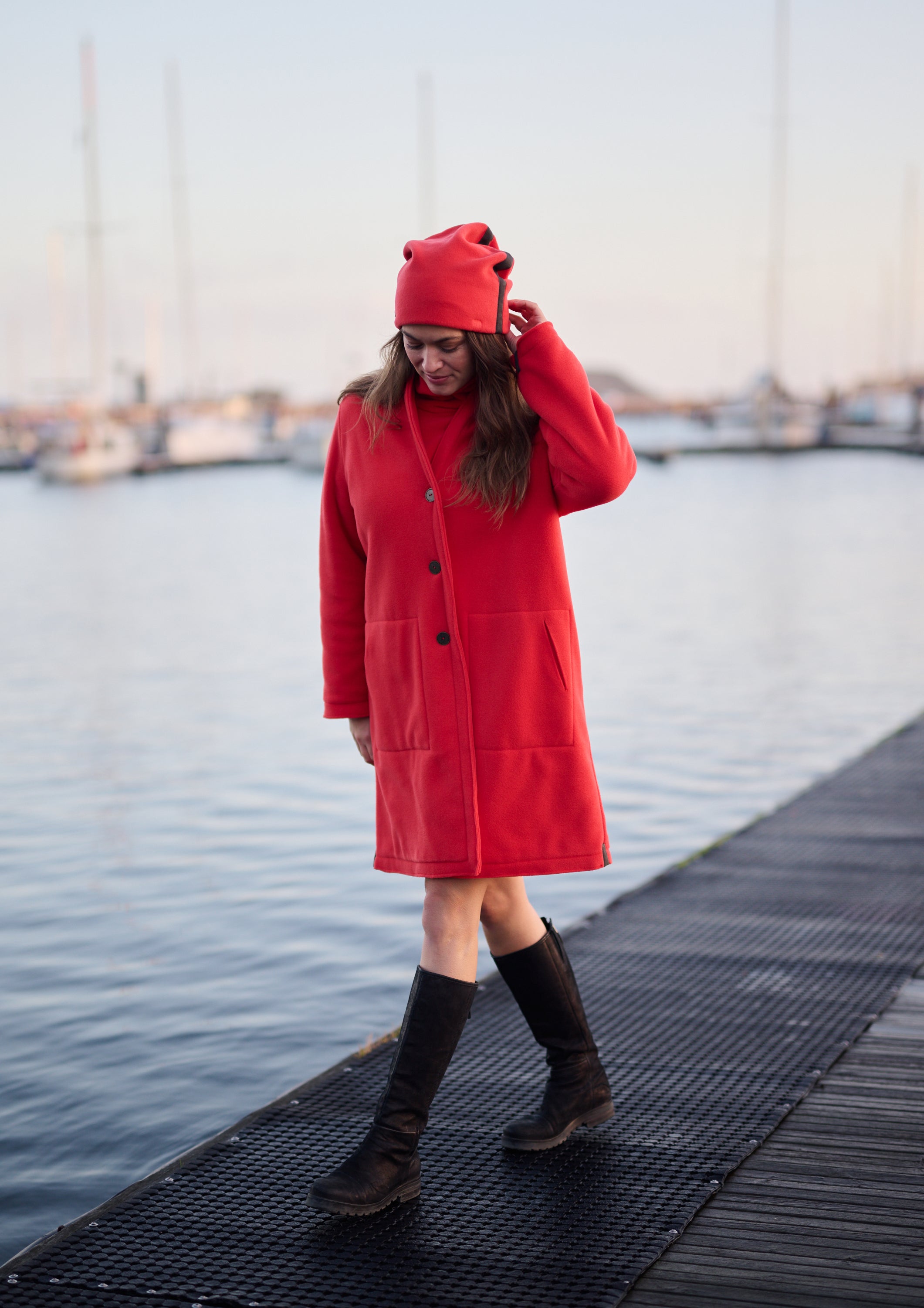 HENRIETTE STEFFENSEN COPENHAGEN FRAKKE DOBBELT LAG - 7165 COATS TOMATO 845