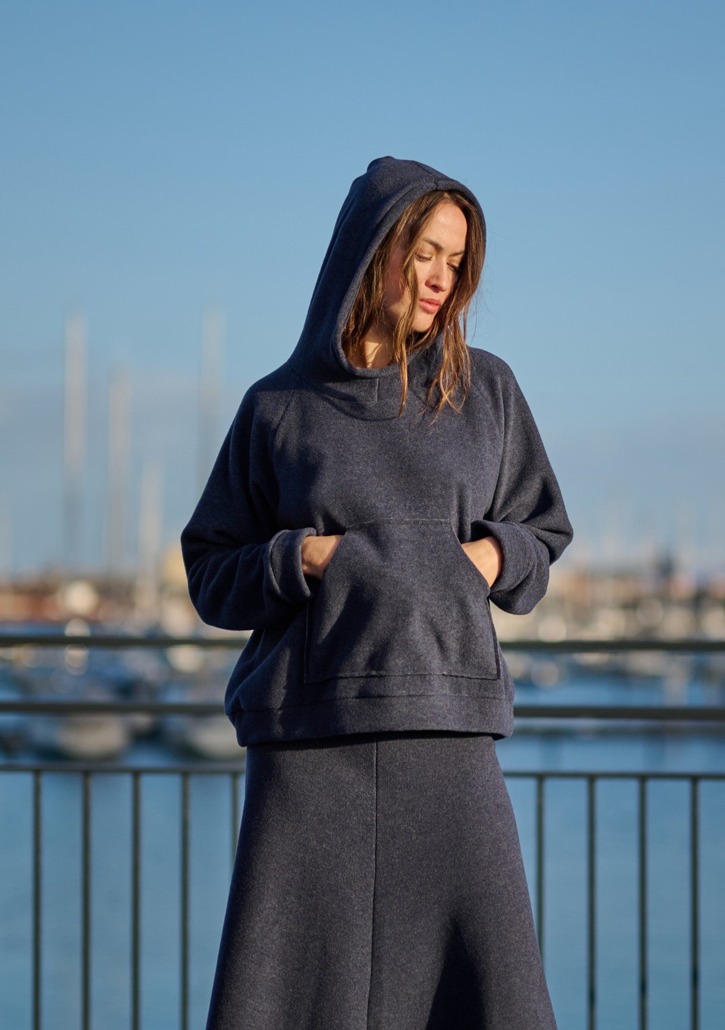 HENRIETTE STEFFENSEN COPENHAGEN HÆTTETRØJE - 1383 HOODIES EVENING BLUE 690