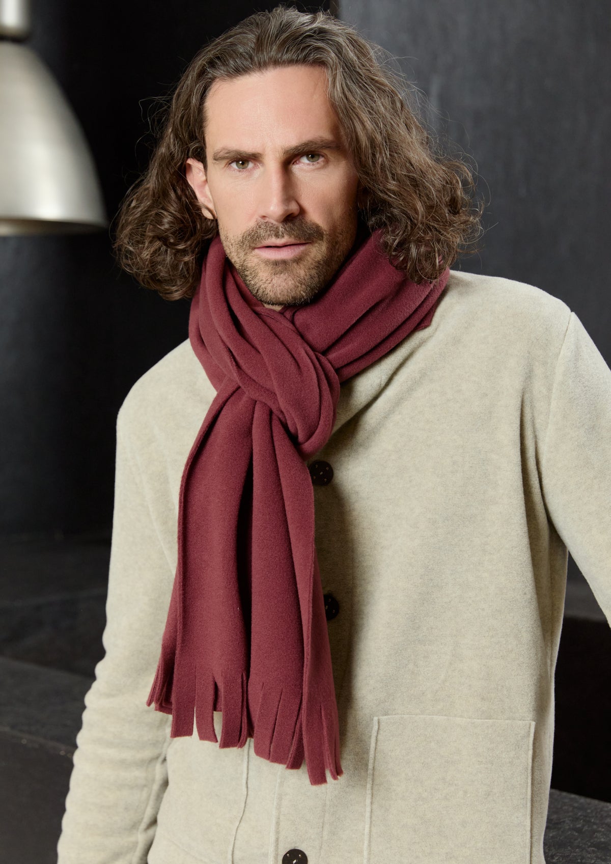 CARL BY STEFFENSEN COPENHAGEN HALSTØRKLÆDE M/ FRYNSER - 1006C SCARFS BORDEAUX 474