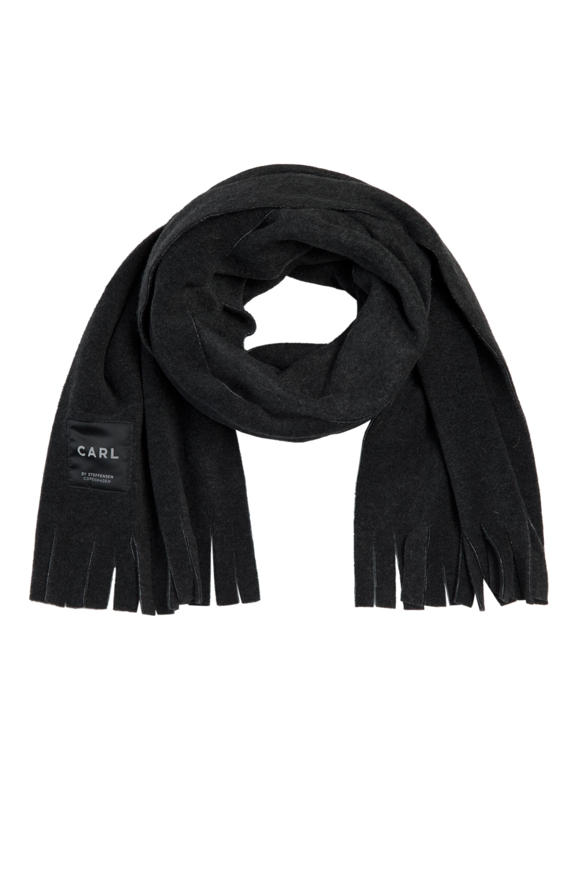 CARL BY STEFFENSEN COPENHAGEN HALSTØRKLÆDE M/ FRYNSER - 1006C SCARFS SOFT BLACK 914