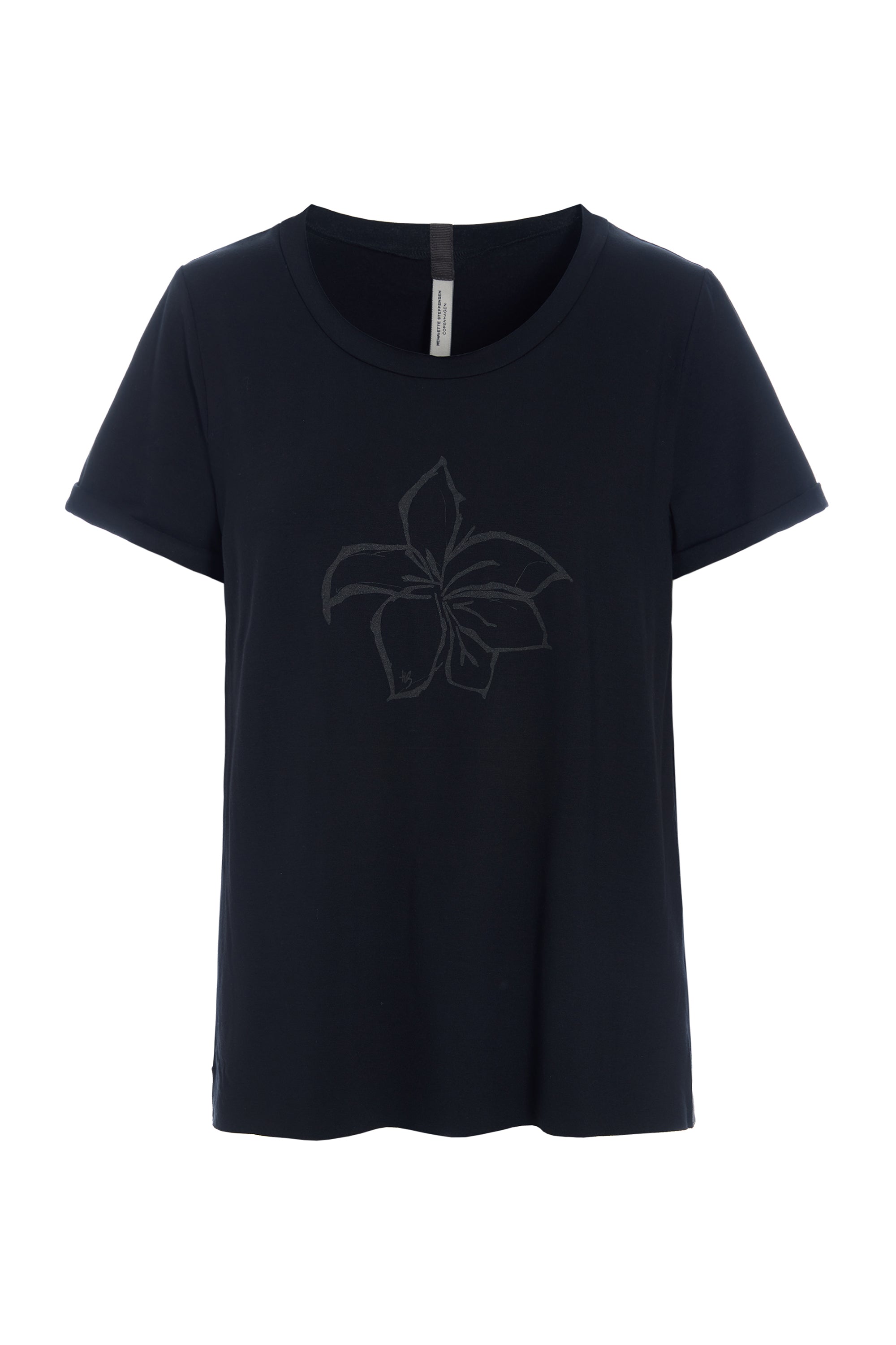HENRIETTE STEFFENSEN COPENHAGEN HS FLOWER - 96107 T-SHIRTS BLACK 900