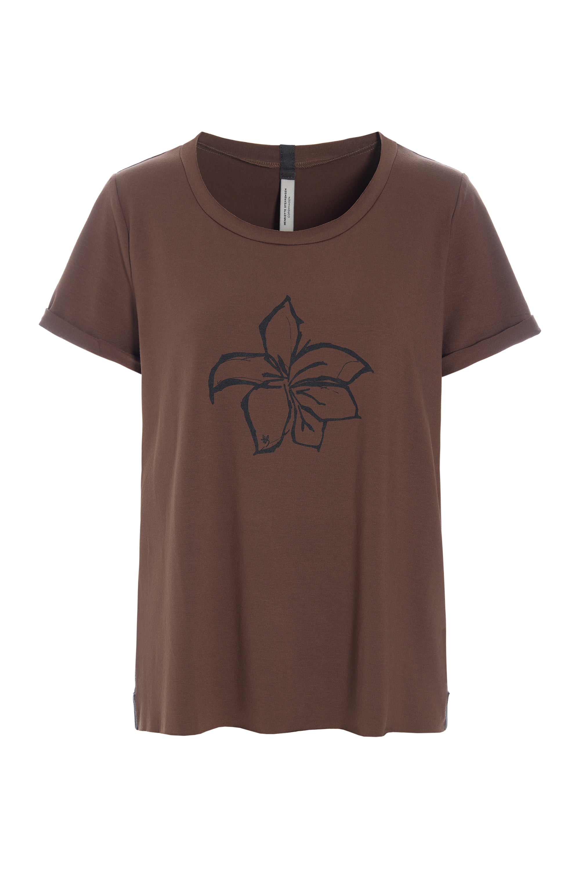 HENRIETTE STEFFENSEN COPENHAGEN HS FLOWER - 96107 T-SHIRTS CHOCOLATE 844