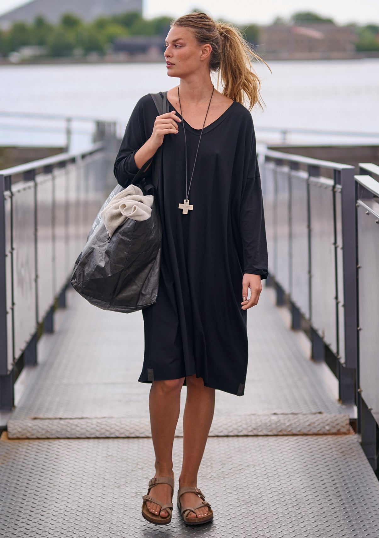 HENRIETTE STEFFENSEN COPENHAGEN KJOLE OVERSIZE - 98043 KJOLER BLACK 900