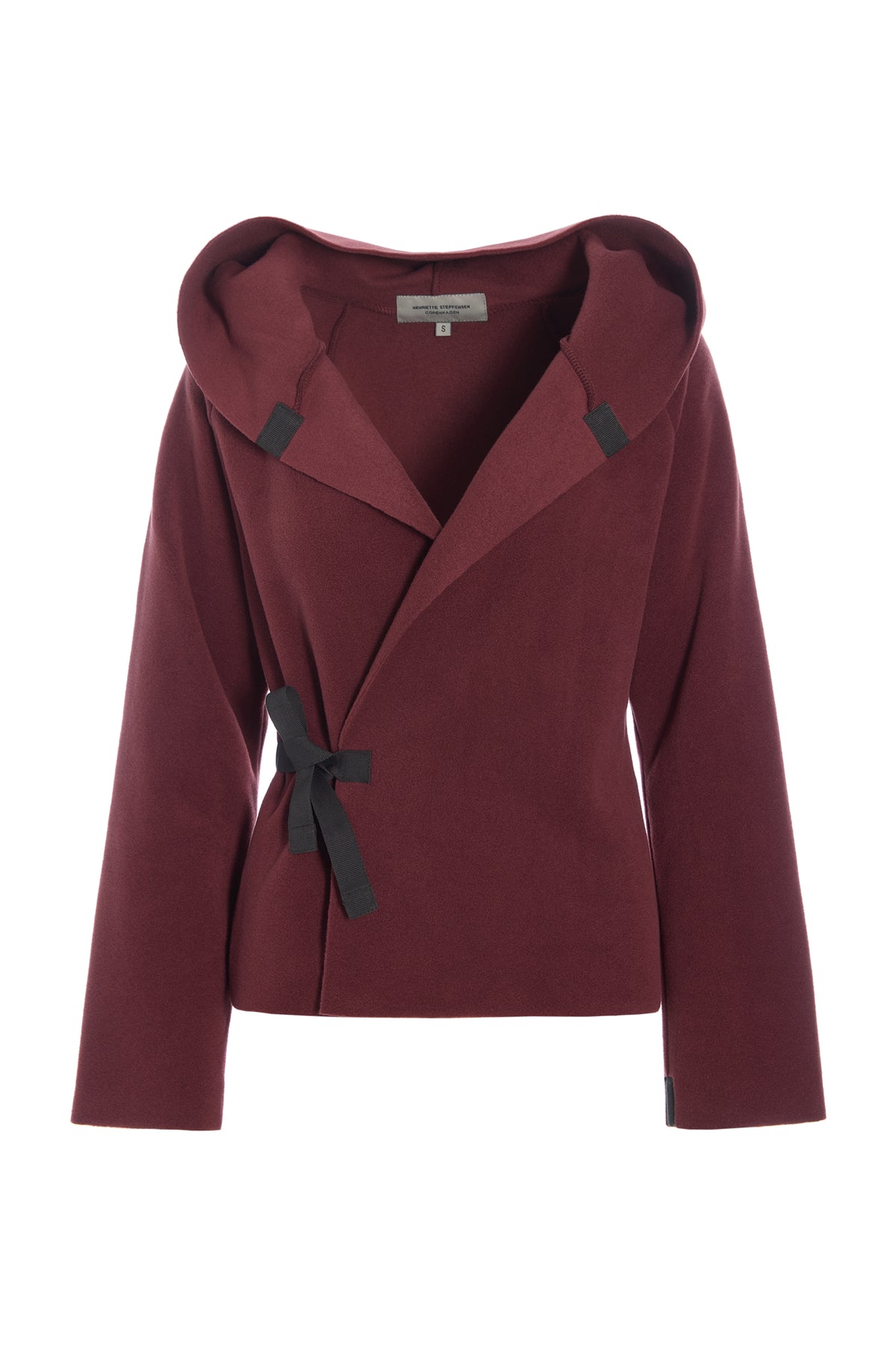 HENRIETTE STEFFENSEN COPENHAGEN KLASSISK FLEECE SLÅ OM CARDIGAN - 1009 CARDIGANS BORDEAUX 474