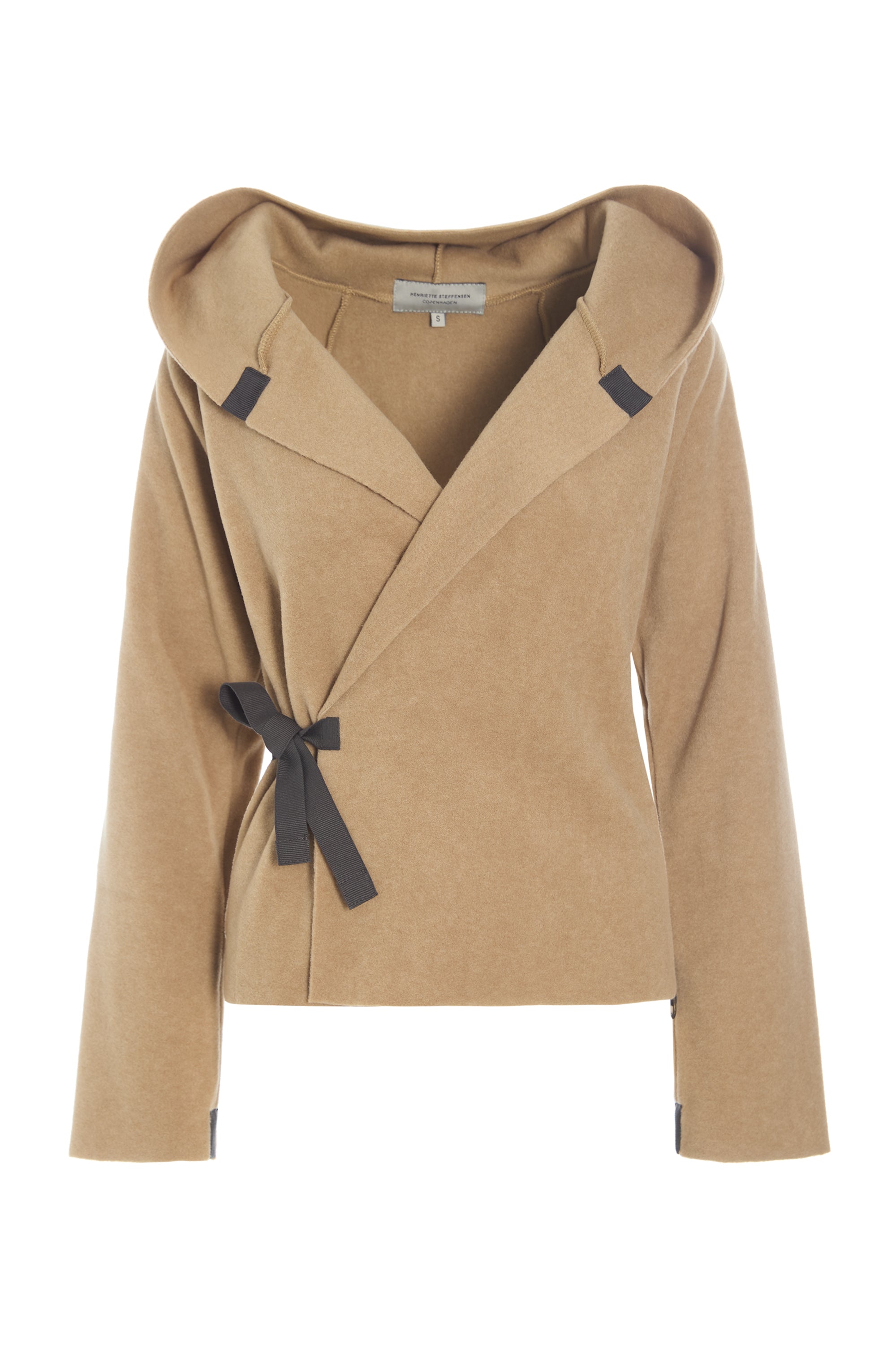 HENRIETTE STEFFENSEN COPENHAGEN KLASSISK FLEECE SLÅ OM CARDIGAN - 1009 CARDIGANS CAMEL 815