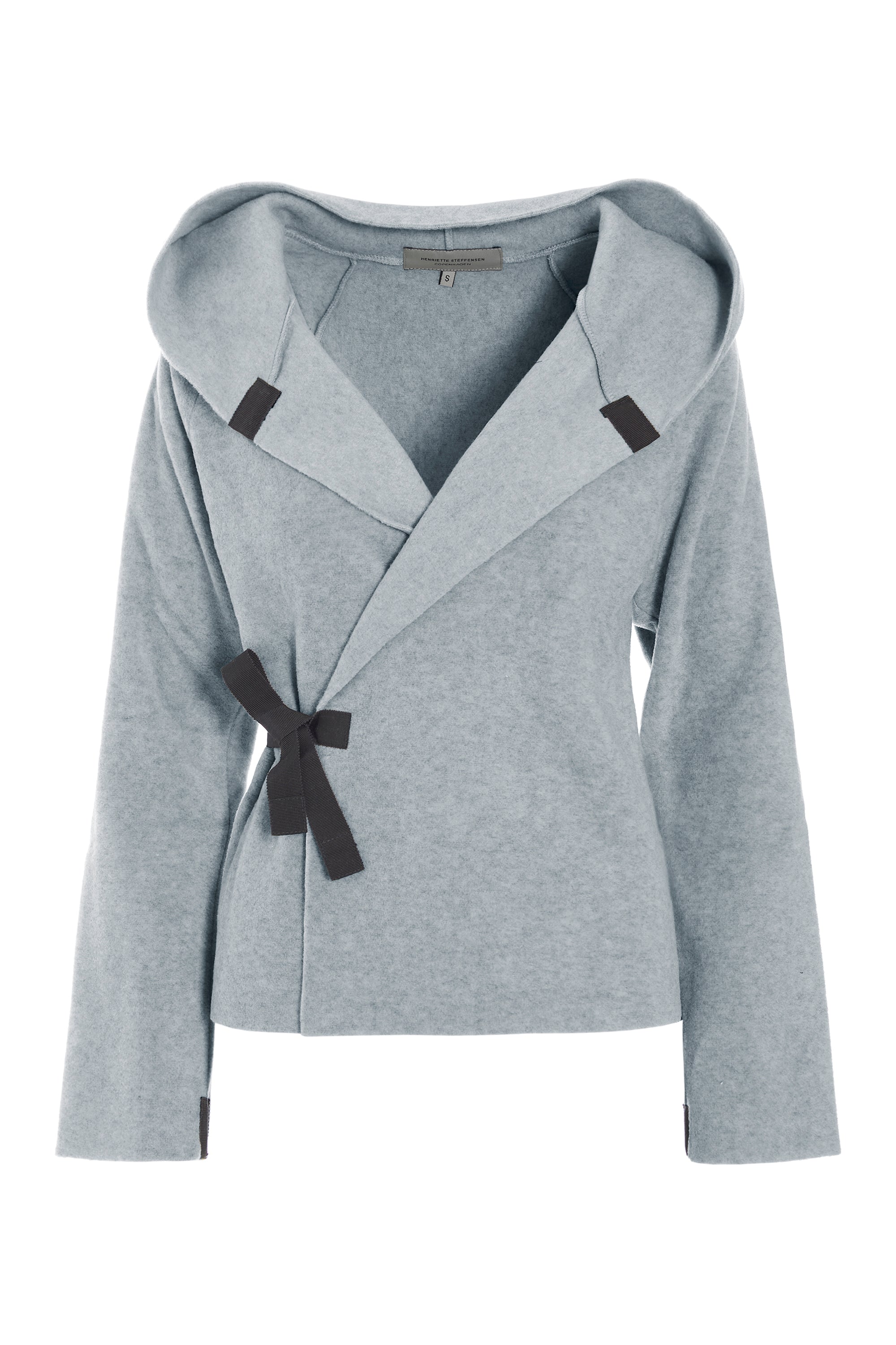 HENRIETTE STEFFENSEN COPENHAGEN KLASSISK FLEECE SLÅ OM CARDIGAN - 1009 CARDIGANS LIGHT GREY 876