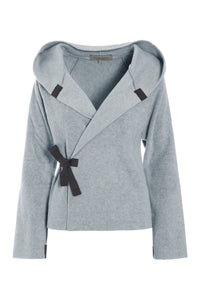 KLASSISK FLEECE SLÅ OM CARDIGAN - 1009 - LIGHT GREY