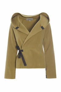 KLASSISK FLEECE SLÅ OM CARDIGAN - 1009 - OLIVE