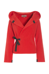 KLASSISK FLEECE SLÅ OM CARDIGAN - 1009 - TOMATO