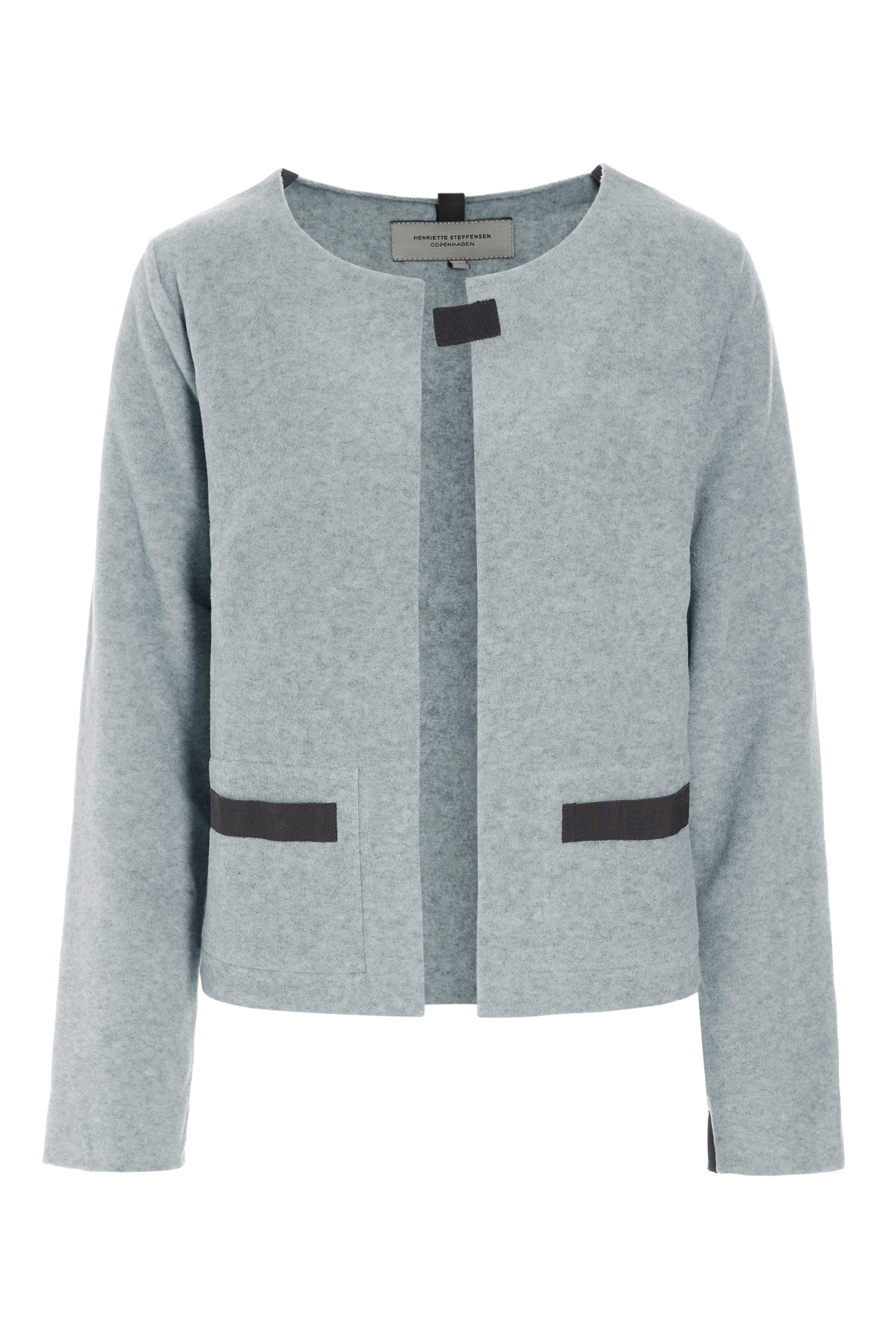 HENRIETTE STEFFENSEN COPENHAGEN KORT CARDIGAN - 7109 CARDIGANS LIGHT GREY 876