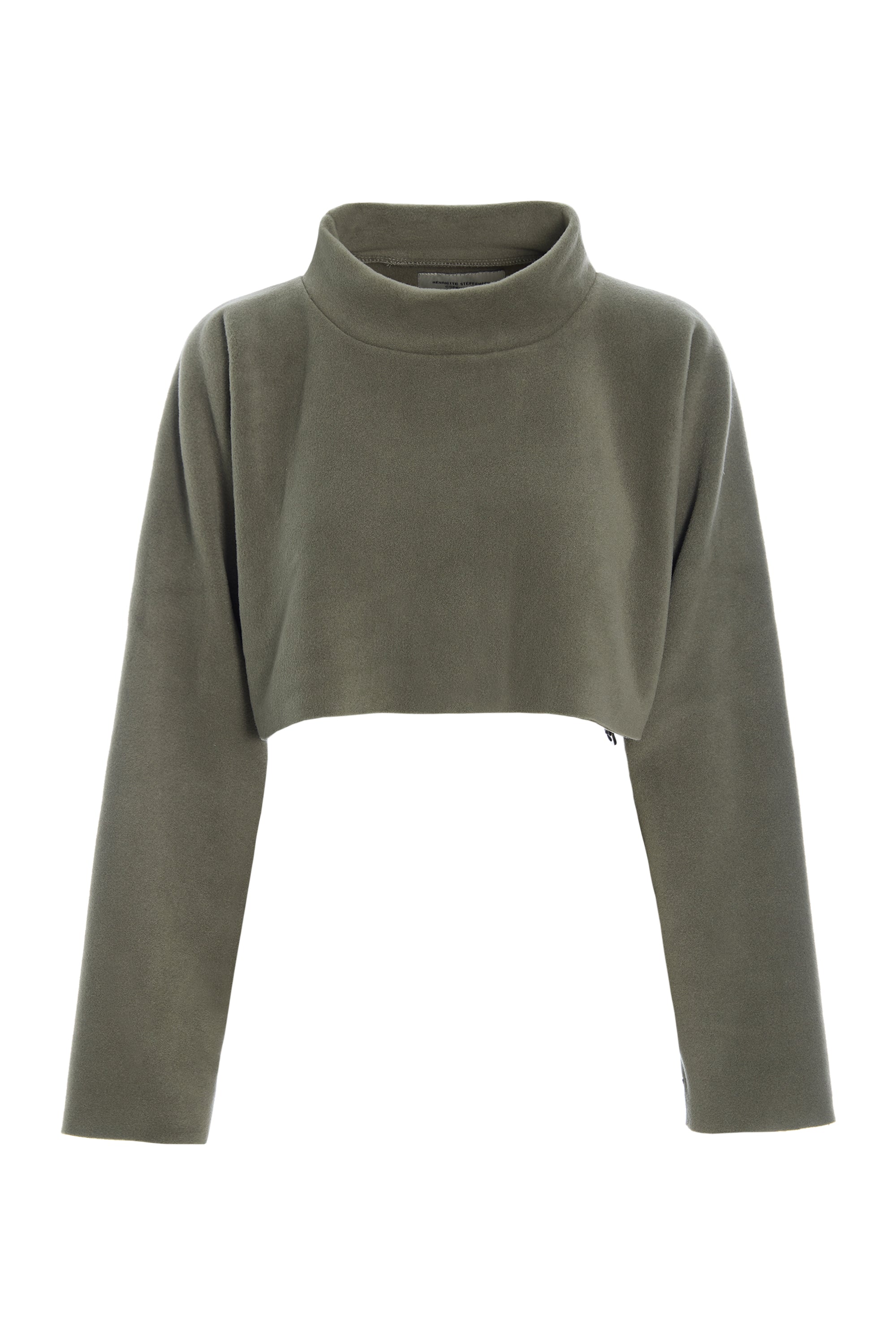 HENRIETTE STEFFENSEN COPENHAGEN KORT PULLOVER - 1372 BLUSER DUSTY GREEN 609