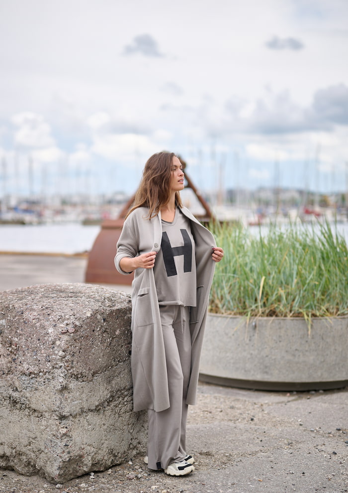 HENRIETTE STEFFENSEN COPENHAGEN LANG CARDIGAN - 7162 CARDIGANS ELEPHANT 654