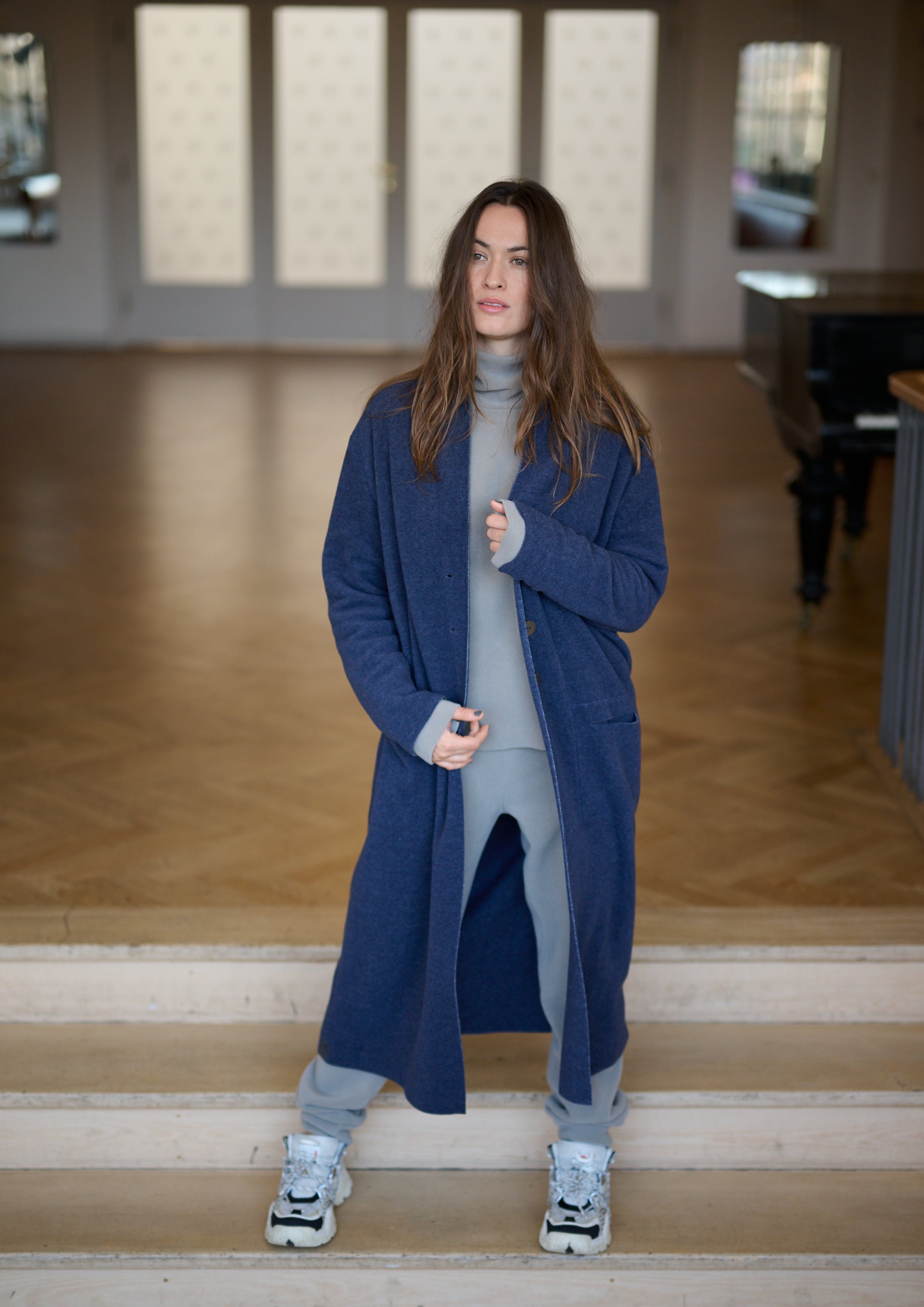 HENRIETTE STEFFENSEN COPENHAGEN LANG CARDIGAN - 7162 CARDIGANS EVENING BLUE 690