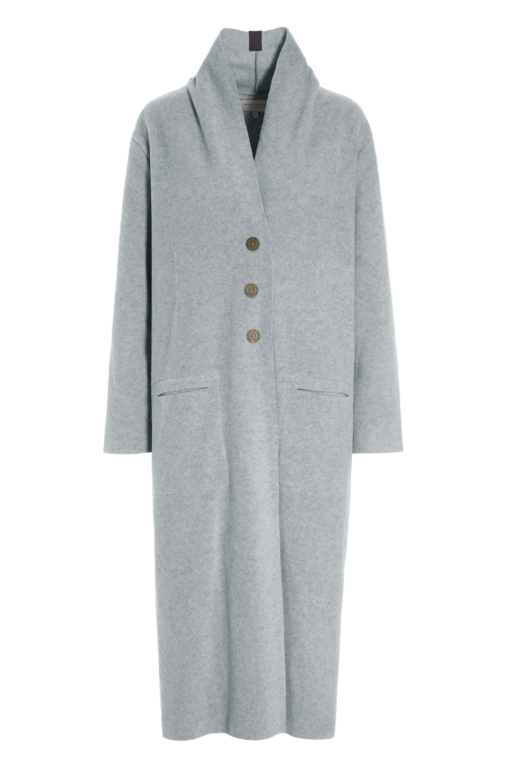HENRIETTE STEFFENSEN COPENHAGEN LANG CARDIGAN - 7162 CARDIGANS LIGHT GREY 876