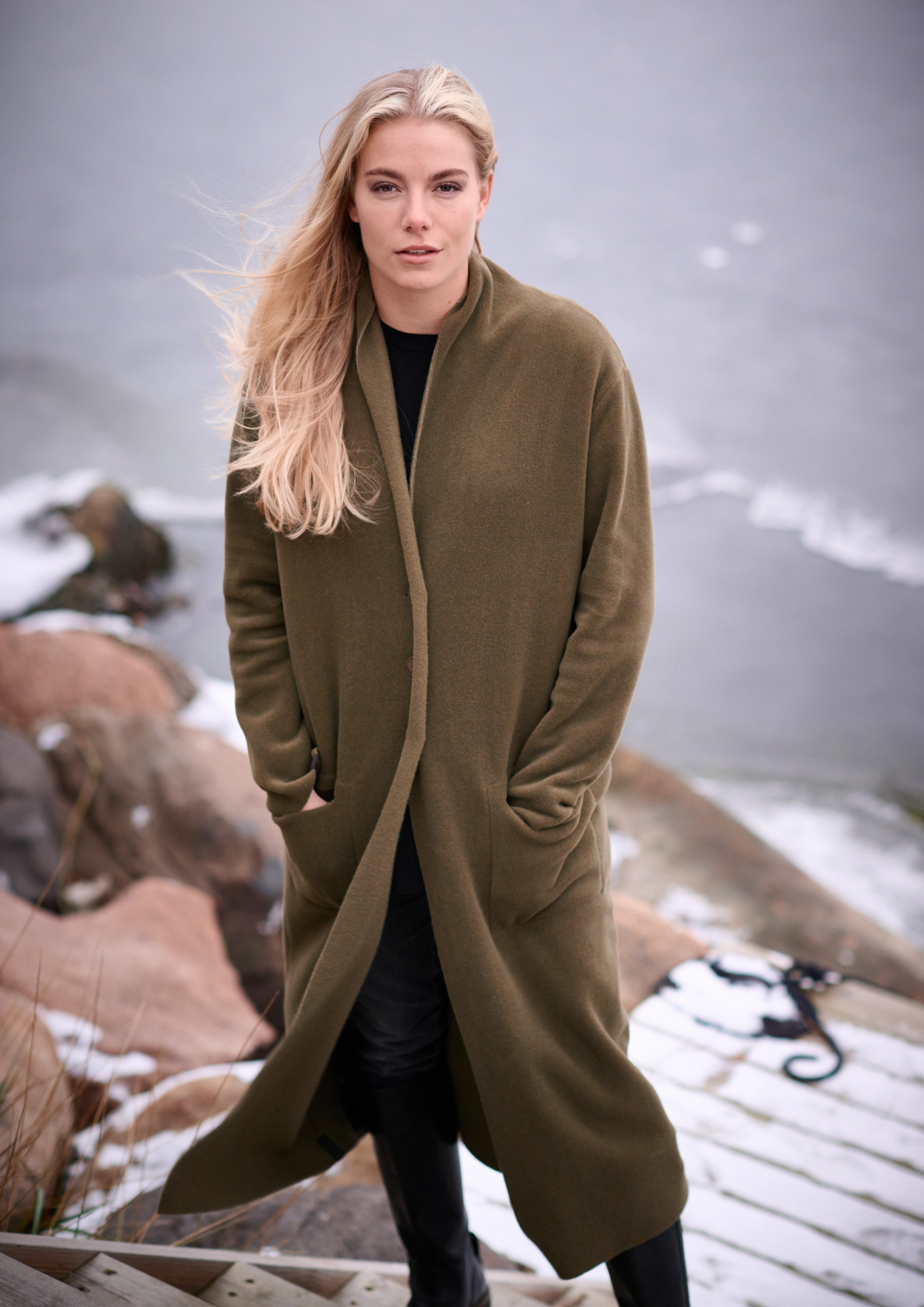 HENRIETTE STEFFENSEN COPENHAGEN LANG CARDIGAN - 7162 CARDIGANS MOSS 611