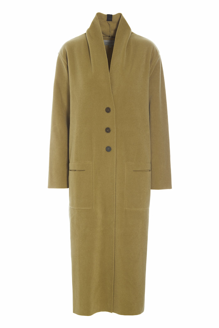 HENRIETTE STEFFENSEN COPENHAGEN LANG CARDIGAN - 7162 CARDIGANS OLIVE 655