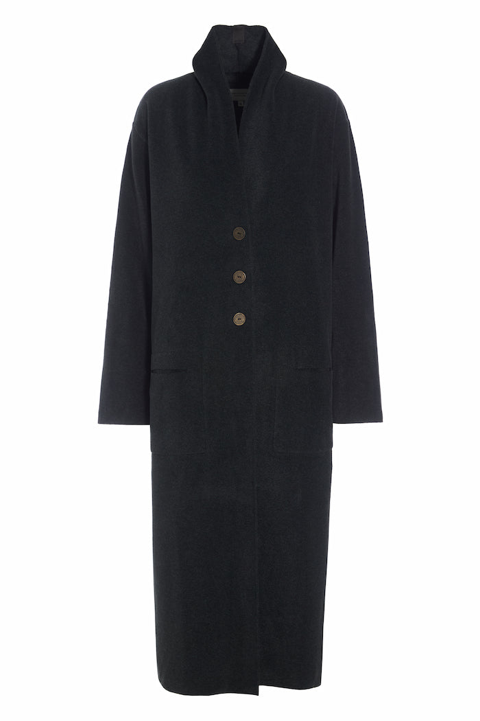 HENRIETTE STEFFENSEN COPENHAGEN LANG CARDIGAN - 7162 CARDIGANS SOFT BLACK 914