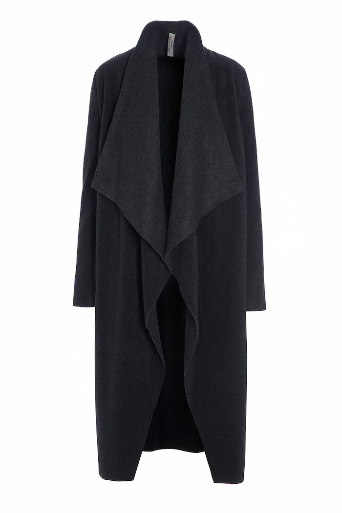 HENRIETTE STEFFENSEN COPENHAGEN LANG CARDIGAN M / "VANDFALD" - 7131 CARDIGANS SOFT BLACK 914