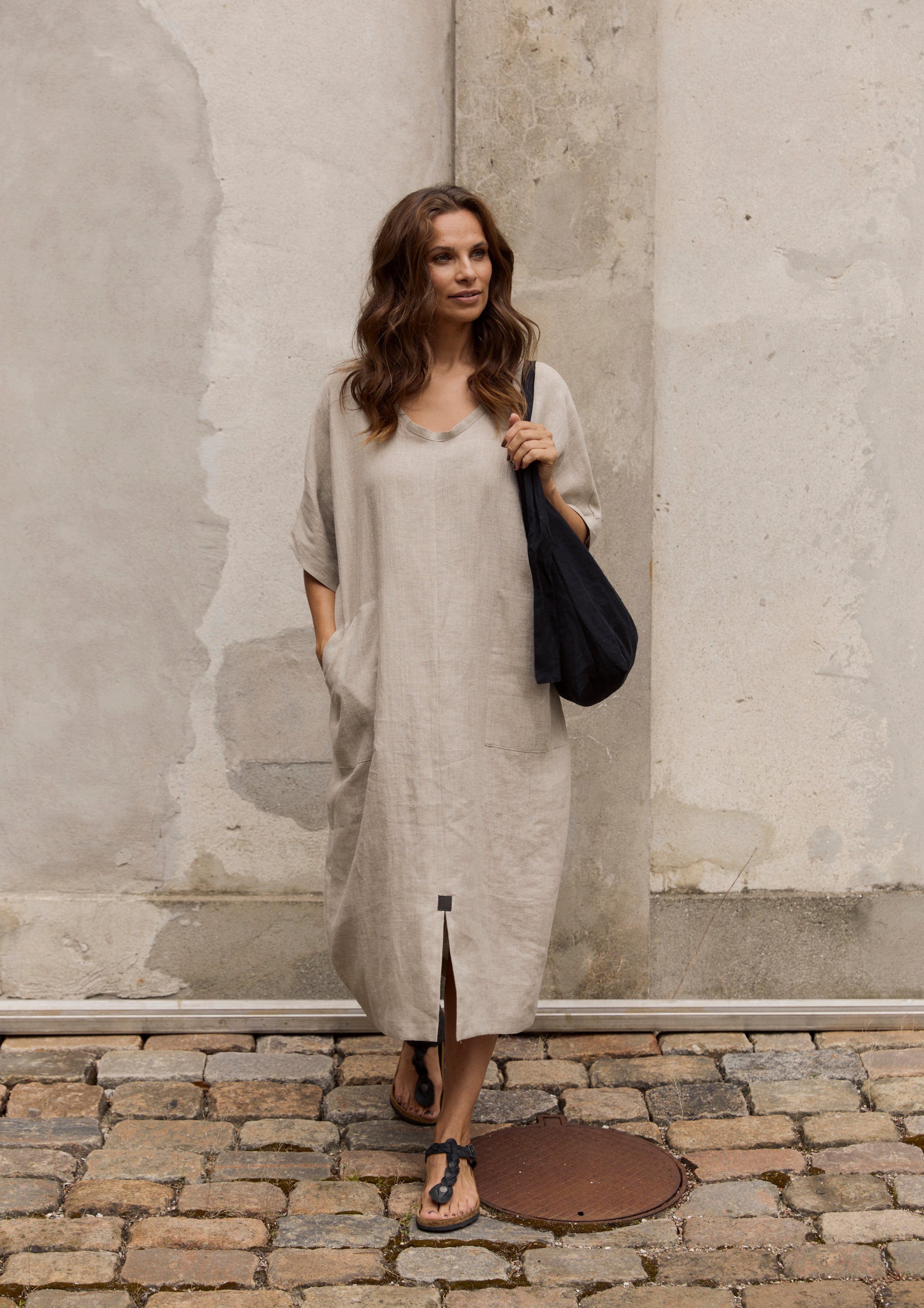 HENRIETTE STEFFENSEN COPENHAGEN LANG KJOLE - 83001 KJOLER NATURE 446