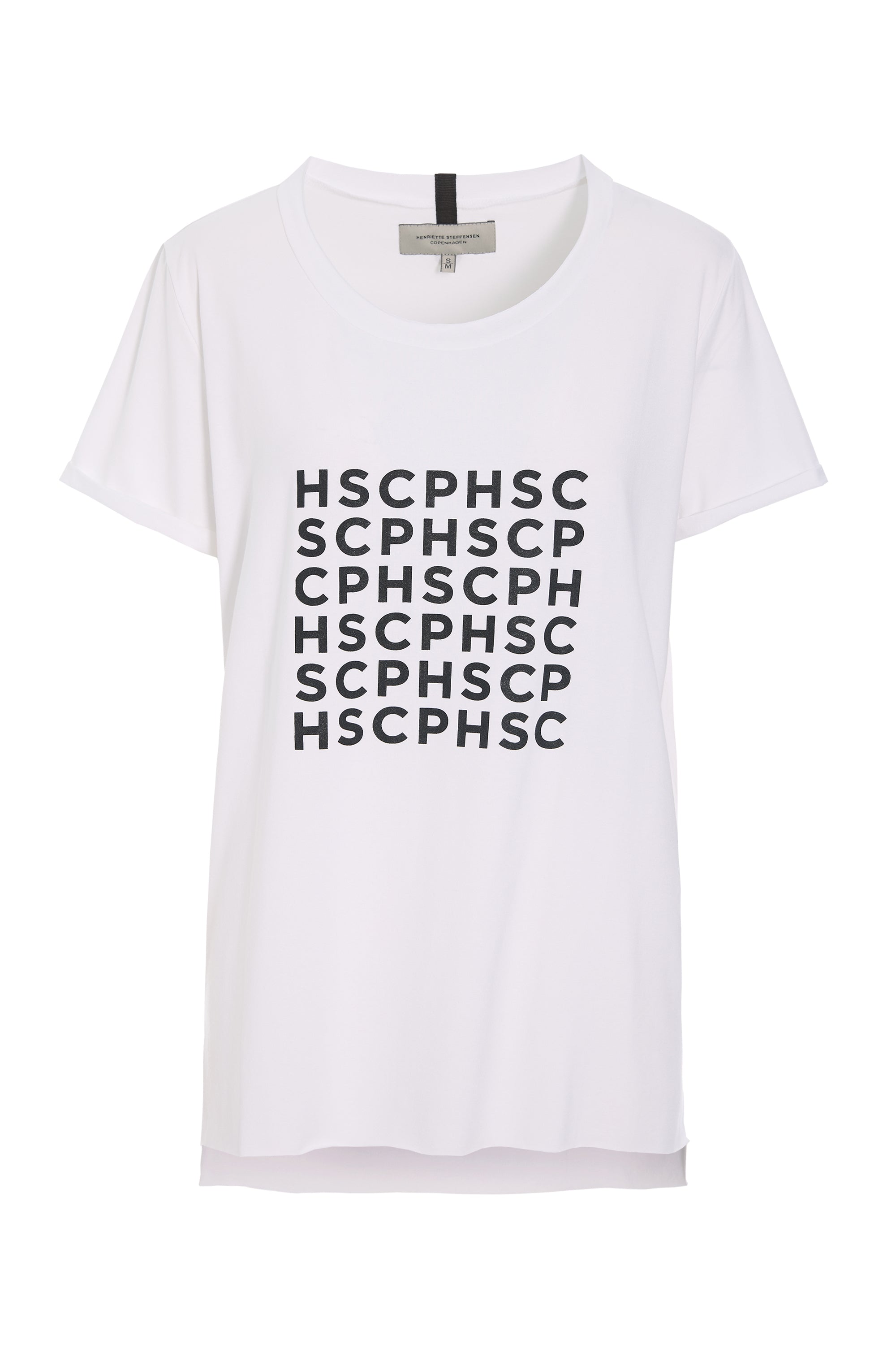 HENRIETTE STEFFENSEN COPENHAGEN LONG TEE LOGO- 96092LOGO T-SHIRTS WHITE 816