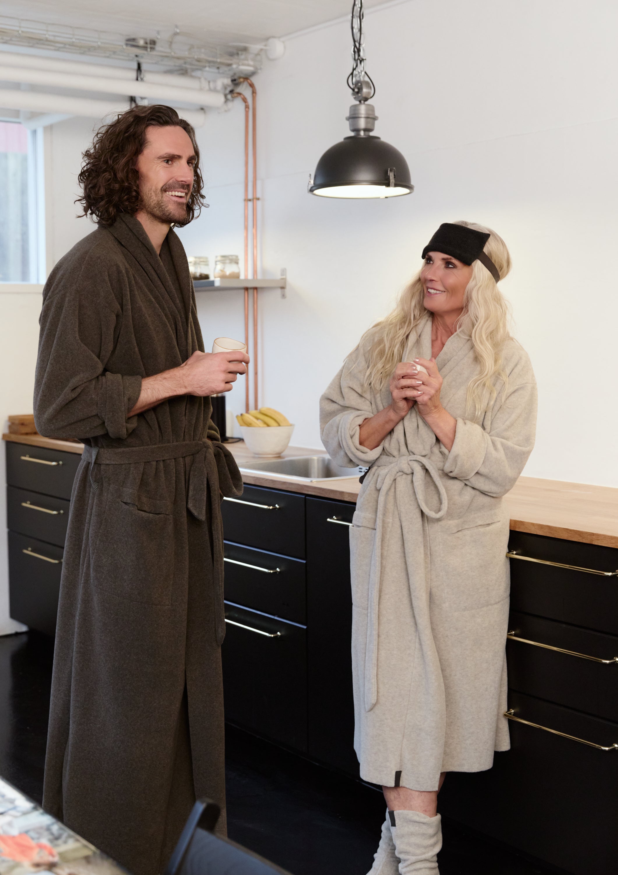 HENRIETTE STEFFENSEN COPENHAGEN MORGENKÅBE DAME - 7128 MIDI BATHROBES SAND 805