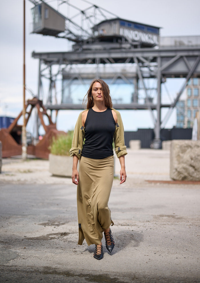 HENRIETTE STEFFENSEN COPENHAGEN NEDERDEL LANG - 98033 NEDERDELE OLIVE 655