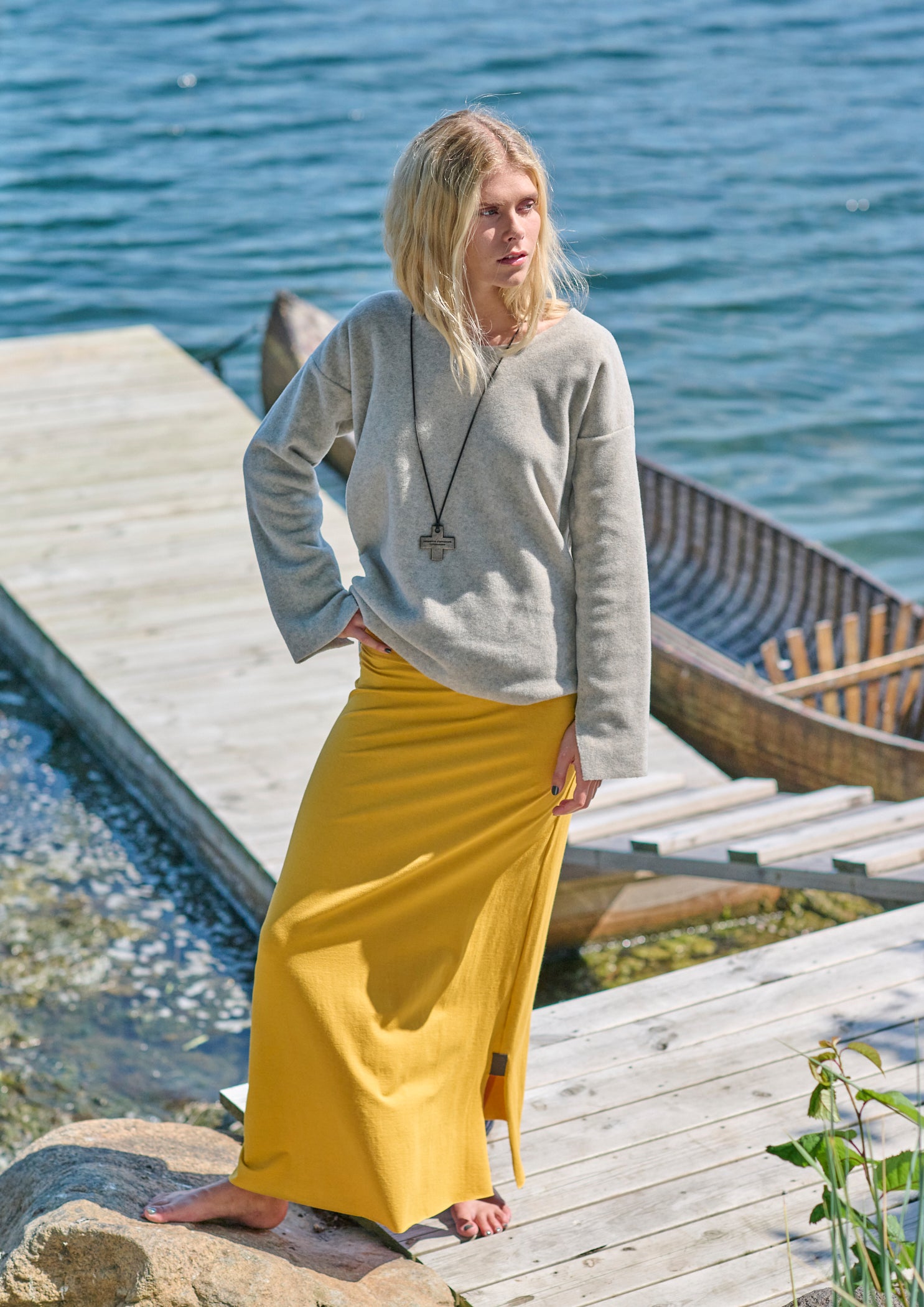 HENRIETTE STEFFENSEN COPENHAGEN NEDERDEL LANG - 98033 NEDERDELE SAFRAN 701